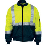 HIVIS 2 TONE BOMBER JACKET WITH CSR R/TAPE Yellow/Navy
