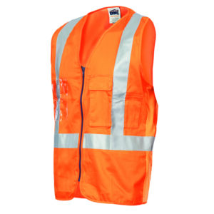Day/Night Cross Back Cotton Safety Vests with CSR R/Tape Orange