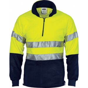 HiVis Two Tone 1/2 Zip Polar Fleece with CSR R/Tape Yellow/Navy