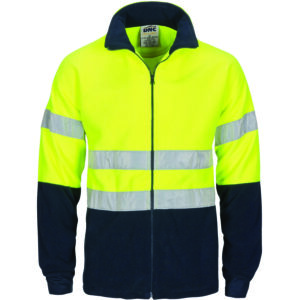 HiVis two tone full zip polar fleece with generic R/Tape Yellow/Navy