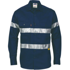 HiVis Drill Shirt with 3M R/Tape
- long sleeve Navy
