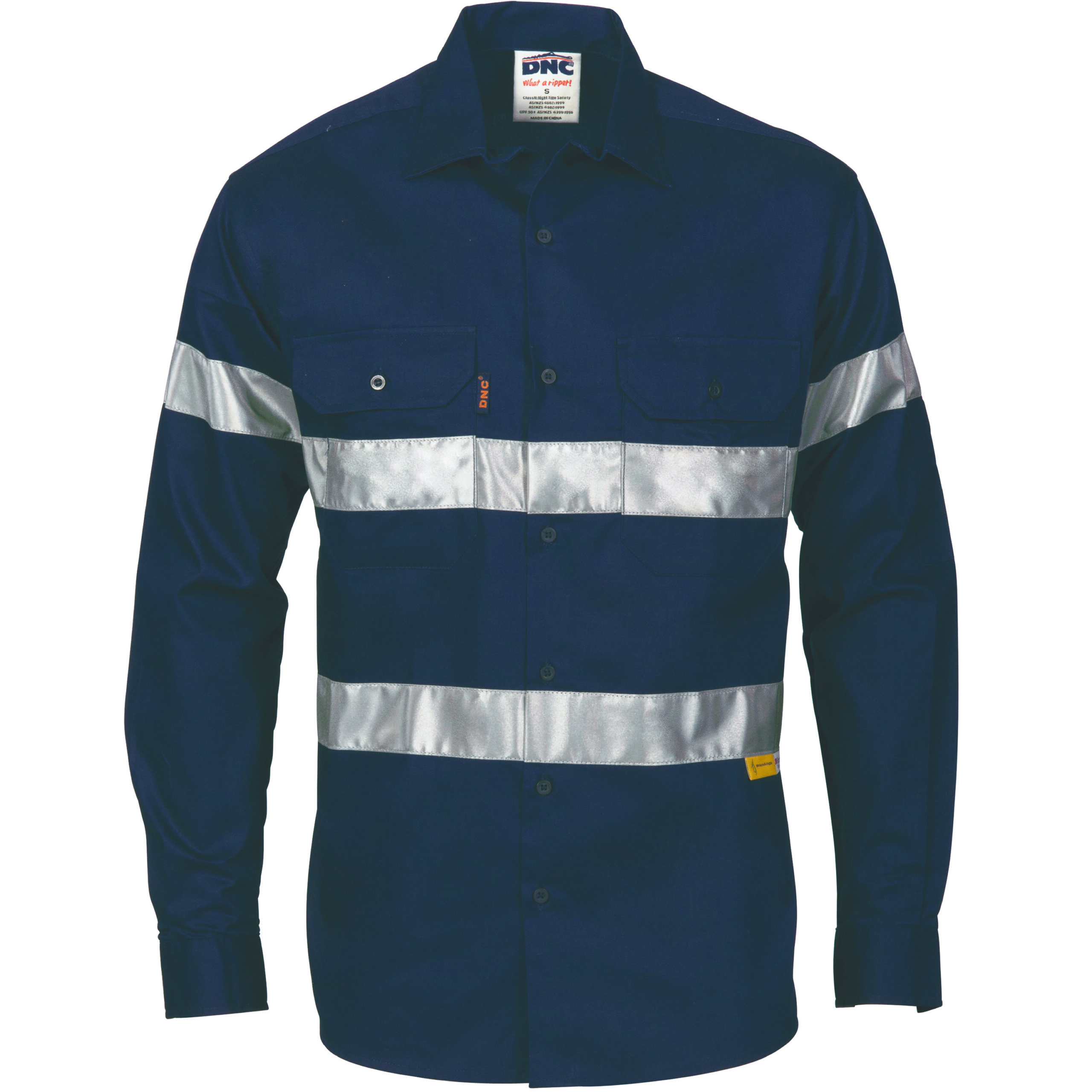 HiVis Drill Shirt with 3M R/Tape
- long sleeve Navy