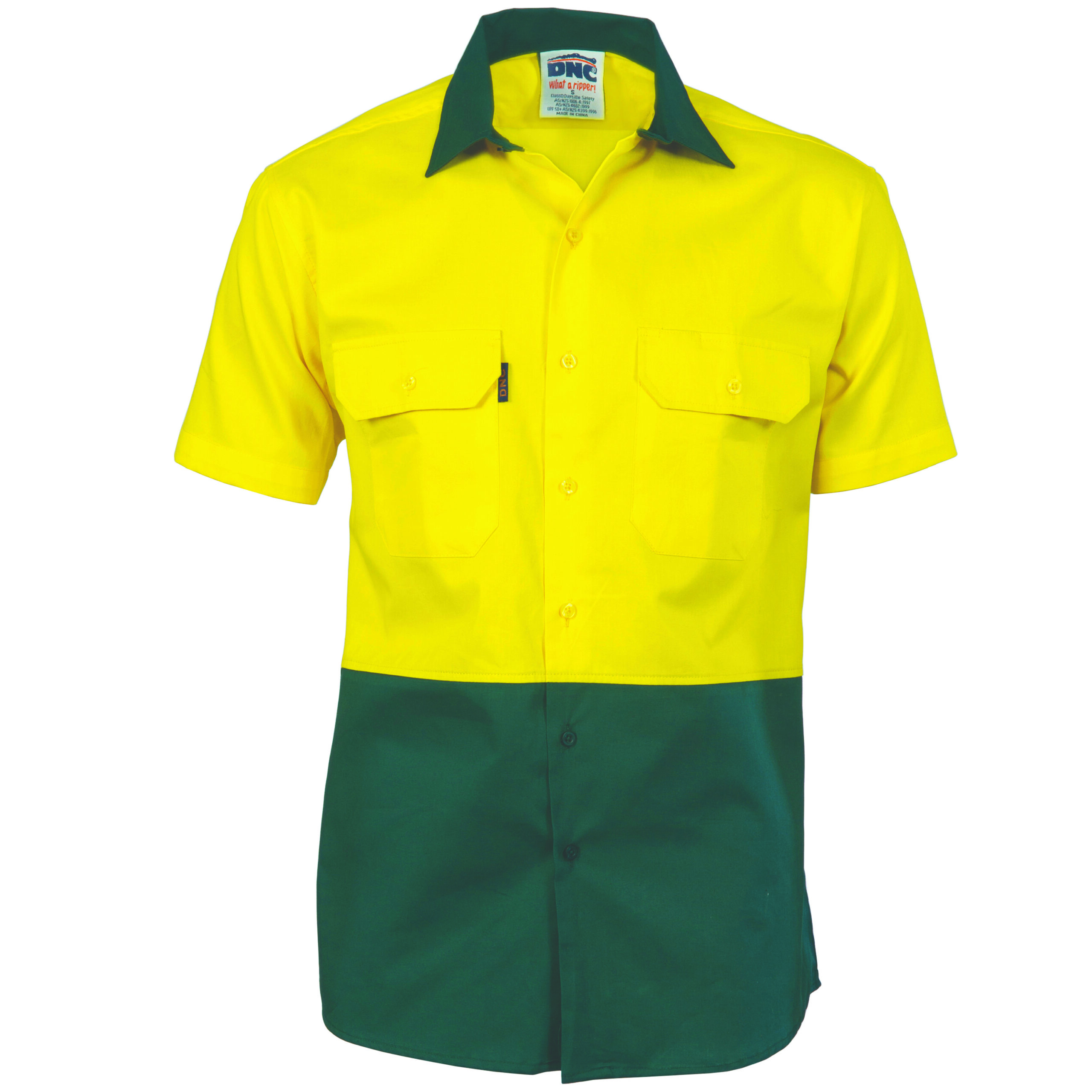 HiVis 2 Tone Cool-Breeze Cotton Shirt -
Short Sleeve Yellow/Bottle Green HiVis 2 Tone Cool-Breeze Cotton Shirt -
Short Sleeve Yellow/Bottle Green