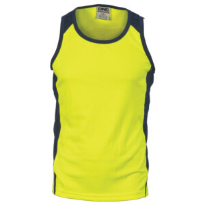 Cool Breathe Action Singlet Yellow/Navy