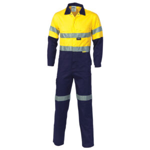 HiVis Two Tone Cott on Coverall with 3M R/Tape Yellow/Navy