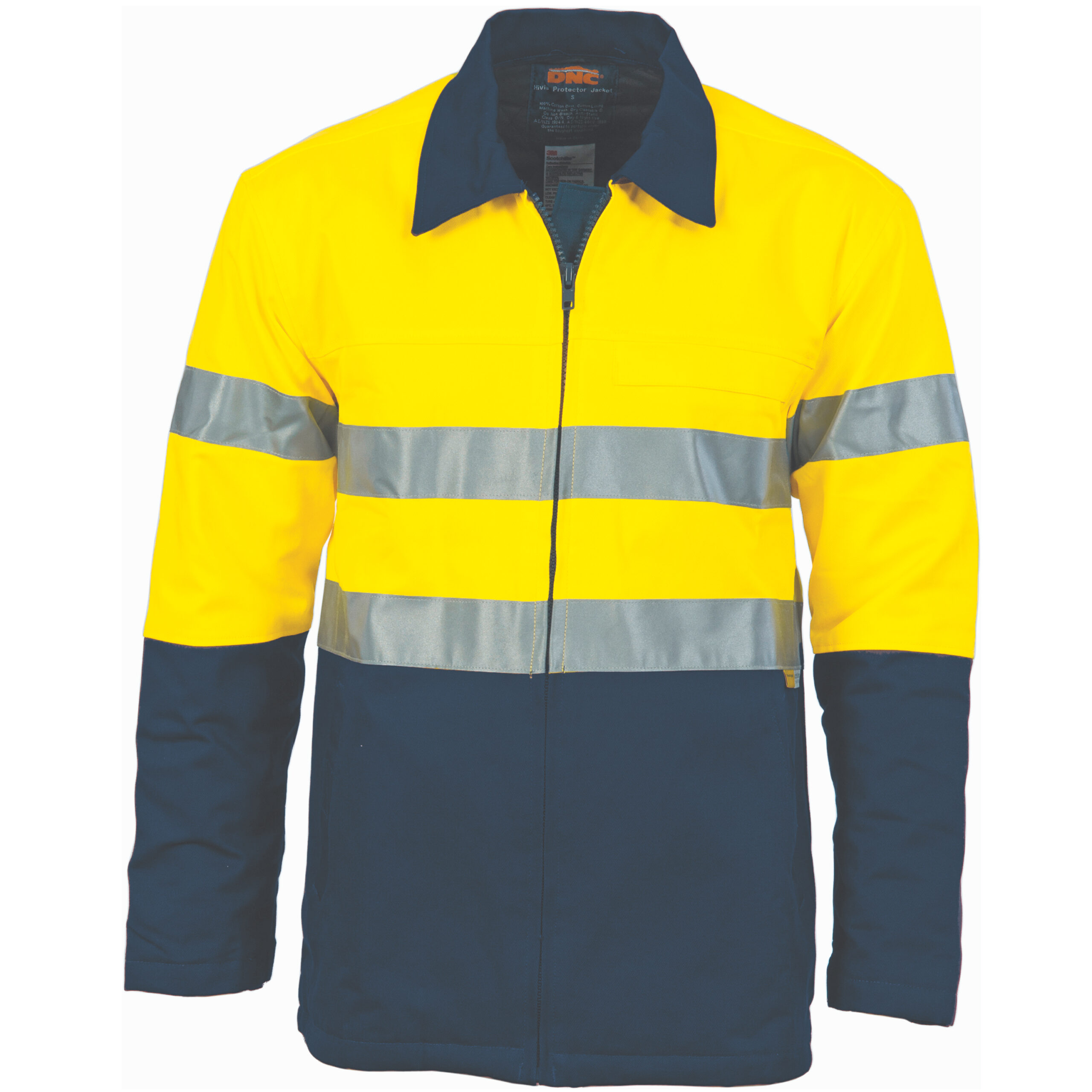 HiVis Two Tone Protect or Drill Jacket with 3M R/ Tape Yellow/Navy
