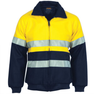 HiVis Two Tone Bluey Bomb er Jacket with CSR R/Tape Yellow/Navy