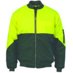 HiVis Two Tone Flying Jacket Yellow/Bottle Green