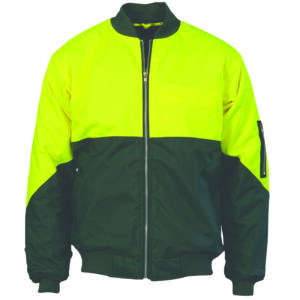 HiVis Two Tone Flying Jacket Yellow/Bottle Green