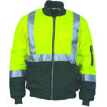 HiVis Two Tone Flying Jacket with 3M R/Tape Yellow/Bottle Green