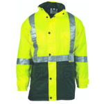 HiVis Two Tone Quilted Jacket with 3M R/Tape Yellow/Bottle Green