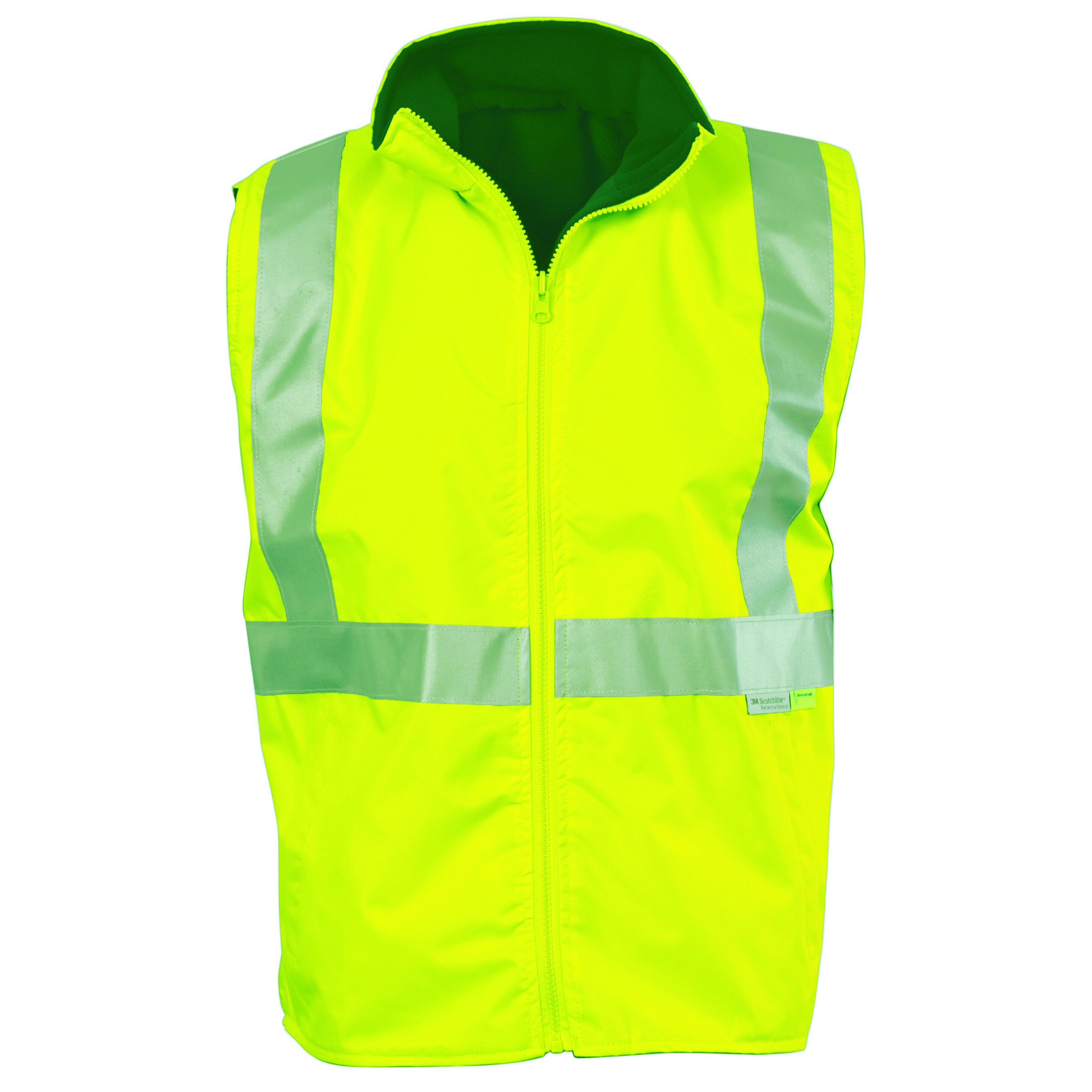 HiVis Reversible Vest with 3M R/Tape Yellow/Bottle Green HiVis Reversible Vest with 3M R/Tape Yellow/Bottle Green