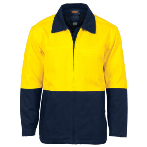 HiVis Two Tone Protect or Drill Jacket Yellow/Navy