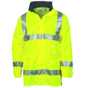 HiVis D/N Breath abl e Rain Jacket with 3M R/Tape Yellow