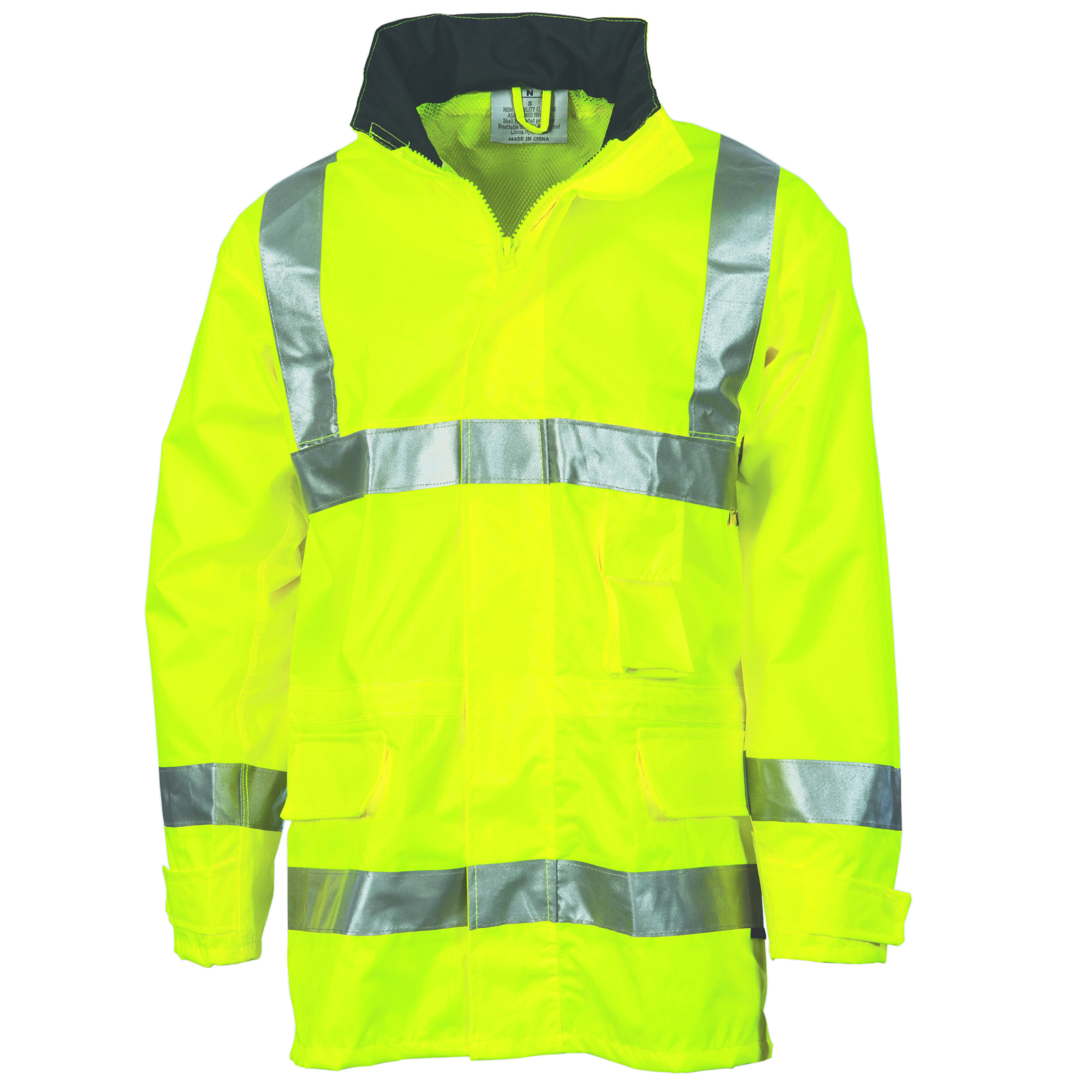 HiVis D/N Breath abl e Rain Jacket with 3M R/Tape Yellow