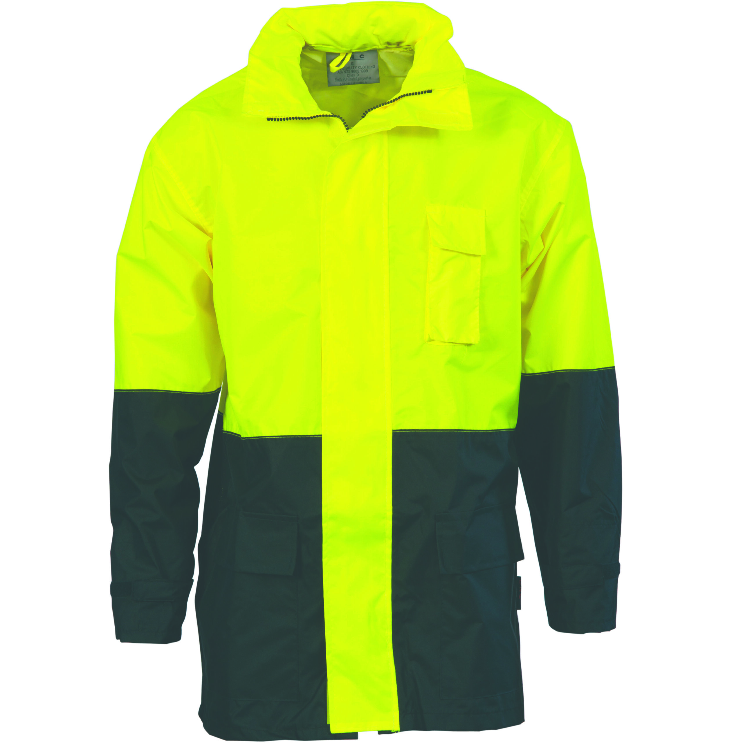 HiVis Two Tone Light weight Rain Jacket Yellow/Navy