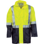 HiVis Two Tone Light weight Rain Jacket with CSR R/Tape Yellow/Navy