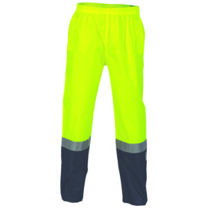 HiVis Two Tone Light weight Rain pants with CSR R/Tape Yellow/Navy