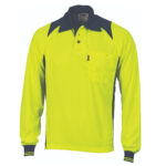 Cool Breathe Action Polo Shirt - Long Sleeve Yellow/Navy