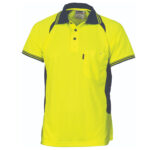 Cool-Breeze Contrast Mesh Polo - short sleeve Yellow/Navy