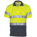 Hivis D/N Cool Breathe Polo Shirt With 3M 8906 R/Tape - Short Sleeve Yellow/Navy