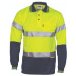 Hivis D/N Cool-Breathe Polo Shirt With 3M 8906 R/Tape - Long Sleeve Yellow/Navy