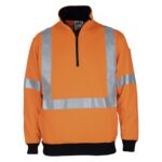 HiVis X Back 1/2 Zip Cotton Jumper Orange