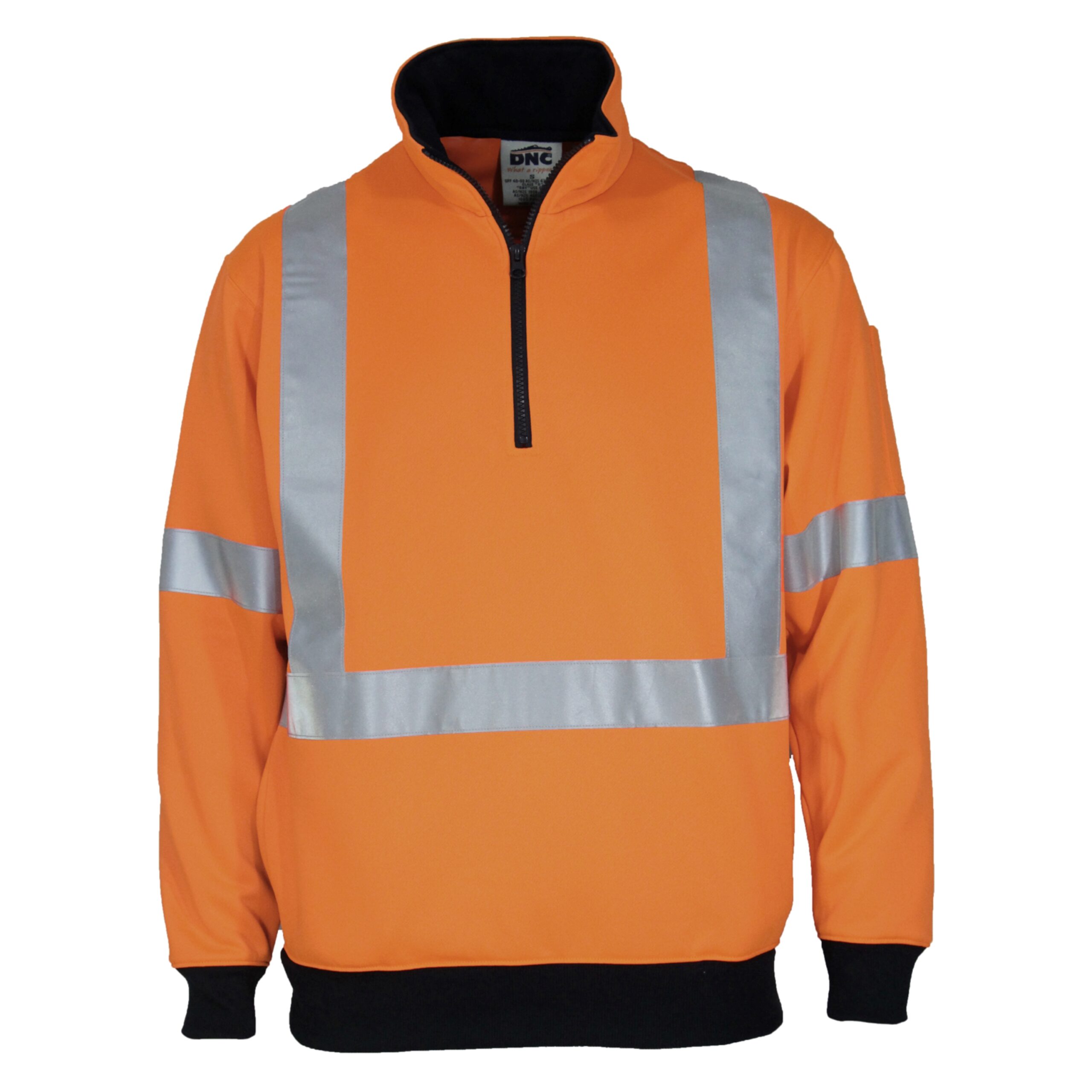 HiVis X Back 1/2 Zip Cotton Jumper Orange HiVis X Back 1/2 Zip Cotton Jumper Orange