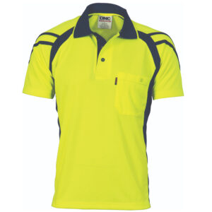 Cool Breathe Stripe Panel Polo Shirt
- Short Sleeve Yellow/Navy