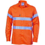 HiVis Cool-Breeze Cotton Shirt with 3M 8906
R/Tape - Long sleeve Orange