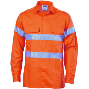 HiVis Cool-Breeze Cotton Shirt with 3M 8906
R/Tape - Long sleeve Orange