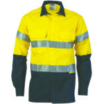 HiVis Cool-Breeze Cotton Shirt with 3M 8906
R/Tape - Long sleeve Yellow/Navy