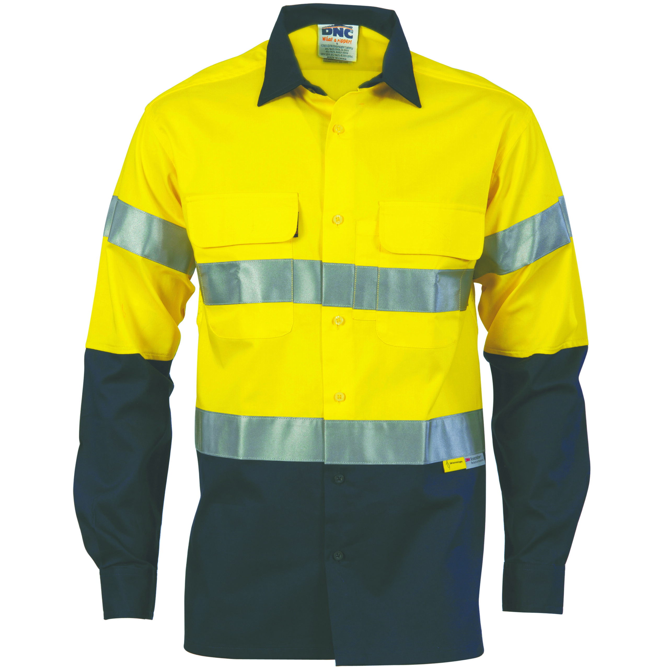 HiVis Cool-Breeze Cotton Shirt with 3M 8906
R/Tape - Long sleeve Yellow/Navy HiVis Cool-Breeze Cotton Shirt with 3M 8906
R/Tape - Long sleeve Yellow/Navy