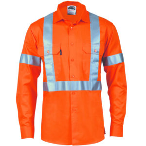 HiVis D/N Cotton Shirt with
Cross Back Generic R/Tape
- long sleeve Orange