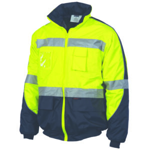 HiVis D/N Contrast Bomber Jacket Yellow/Navy
