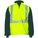 HiVis Cross Back D/N “4 in 1” Zip Off Sleeve Reversible Vest Yellow/Navy