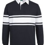 C of C 3 Stripe Yarn Dyed Rugby Black/White