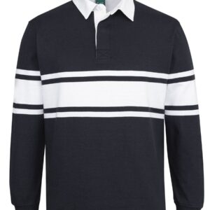 C of C 3 Stripe Yarn Dyed Rugby Black/White