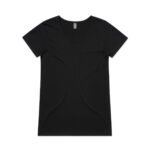 Wo's Bevel V Neck Tee BLACK