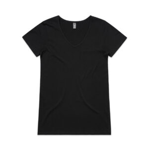 Wo's Bevel V Neck Tee BLACK