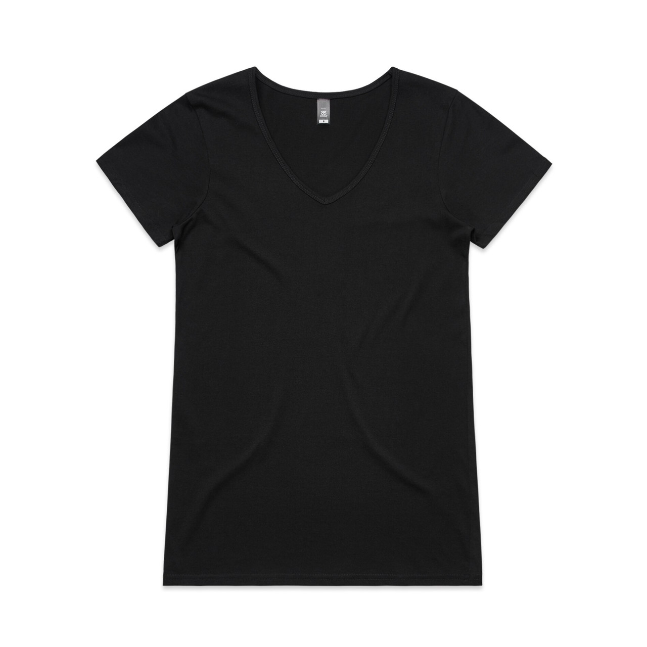 Wo's Bevel V Neck Tee BLACK