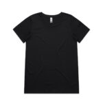 Wo's Shallow Scoop Tee BLACK