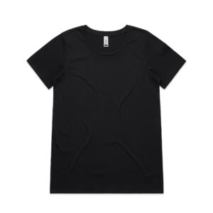 Wo's Shallow Scoop Tee BLACK