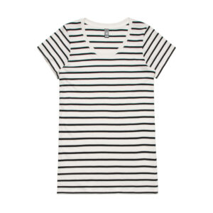 Wo's Loop Stripe Tee NATURAL/BLACK