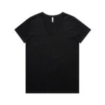 Wo's Maple V Neck Tee BLACK