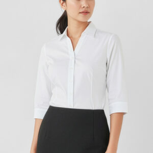 Womens Hudson 3/4 Sleeve Shirt White