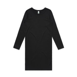 Wo's Mika Organic L/S Dress BLACK