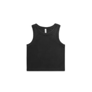 Wo's Faded Organic Rib Crop Tank FADED BLACK