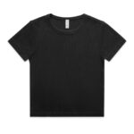 Wo's Faded Organic Rib Tee FADED BLACK