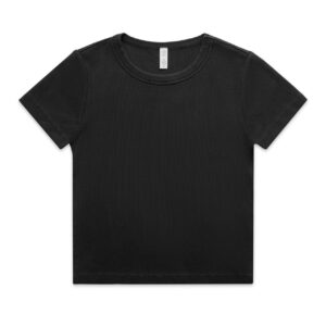 Wo's Faded Organic Rib Tee FADED BLACK